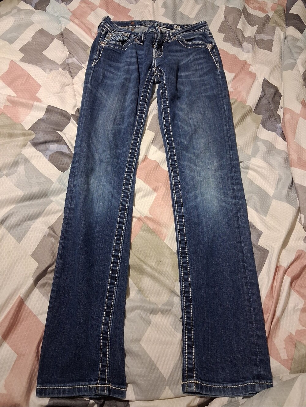 Women’s Miss Me Dark Blue Stretch Bootcut Jeans